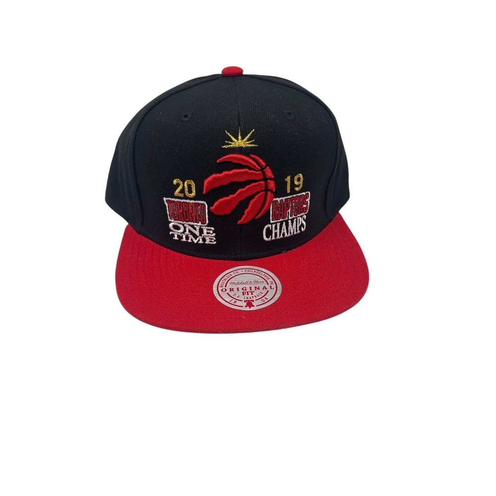 Mitchell & Ness Toronto Raptors 2019 NBA Champions Snapback Hat Black Red New